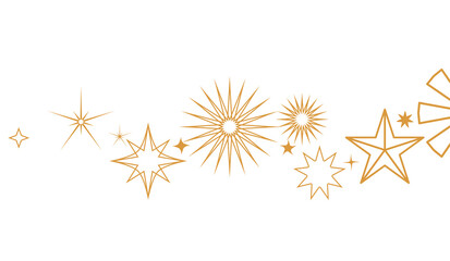 golden snowflake on white background, silver star on white background, Christmas border, gold decorations pattern, holidays banner