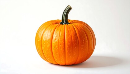 Vibrant Orange Pumpkin Against a Clean White Background.