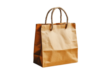 Kraft paper shopping bag on black background eco friendly packaging recyclable sustainable