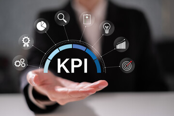 Business corporate evaluation monitor overview dashboard management data analysis performance success achievement report marketing strategy technology research measure KPIs key performance indicator