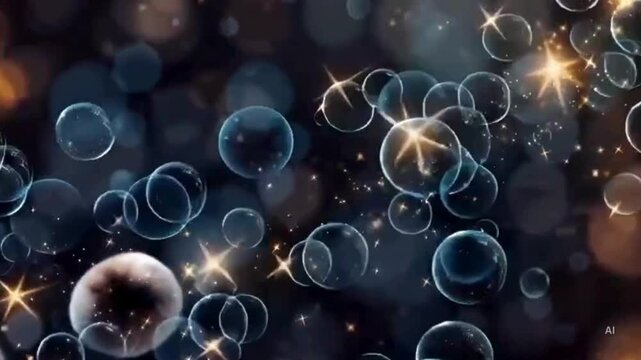 Mesmerizing Star Bubble Animation Background | Sparkling Cosmic Particles, Floating Light Orbs, Magical Galaxy Motion Graphics for Video Editors, Creators, and Adobe Stock Buyers