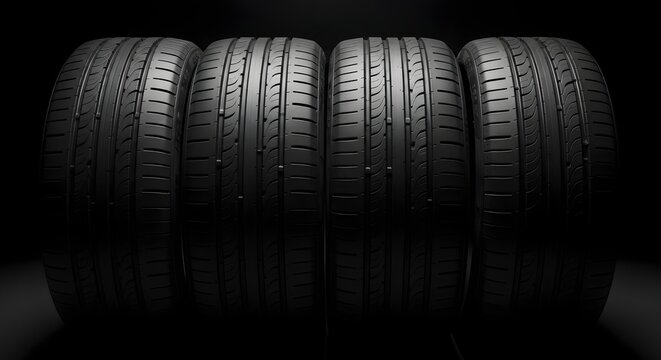 Automotive tire collection for mechanics and auto enthusiasts displaying modern tire design for garage and vehicle workshops
