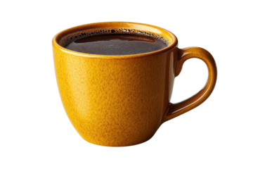 Morning Coffee Ritual Fresh Brew in Golden Mug Dark Roast Energizing Start to the Day Warm Beverage