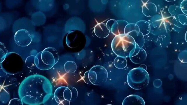 Mesmerizing Star Bubble Animation Background | Sparkling Cosmic Particles, Floating Light Orbs, Magical Galaxy Motion Graphics for Video Editors, Creators, and Adobe Stock Buyers