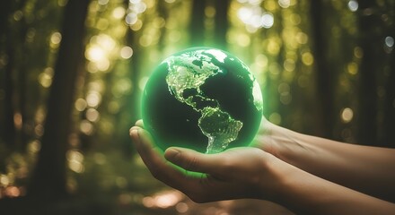 Protecting our planet earth in sustainable nature environment with global conservation focus