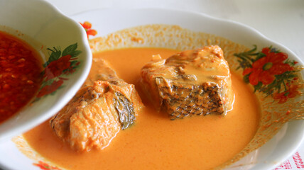 Gulai Ikan or snapper Fish Curry is one of a typical West Sumateran, Indonesia delicious food