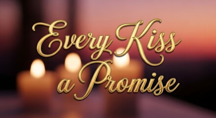 A romantic and elegant message displayed with candles and soft lighting, conveying a promise of love and affection in a warm, intimate setting