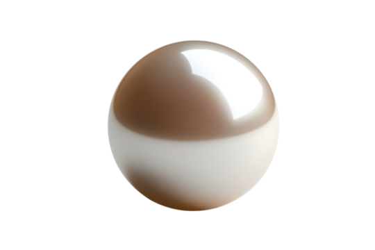 Luminous sphere iridescent pearl glossy orb beige tone cosmic egg celestial body 3D render isolated