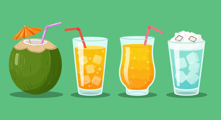 Tropical Drinks and Coconut Refreshments.