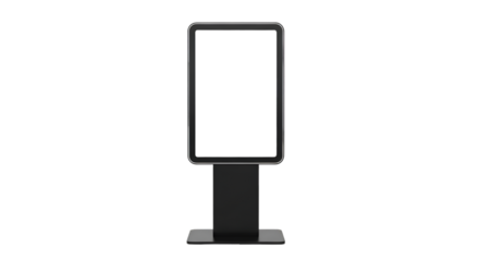 Digital Kiosk with Blank Black Screen on Stand touchscreen