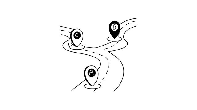 Get this trendy style animated icon of road map, customizable vector