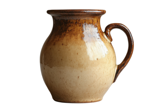 Rustic Charm Earthy Pottery Pitcher with Glazed Finish Vintage Kitchenware Artisan Craft Home Decor