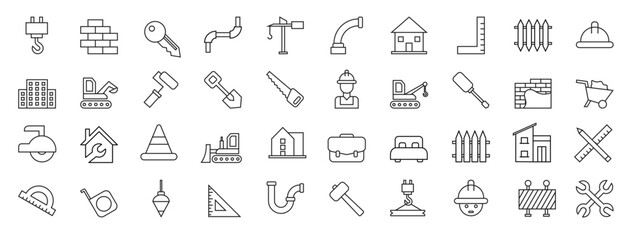 construction thin line icons construction line icons 