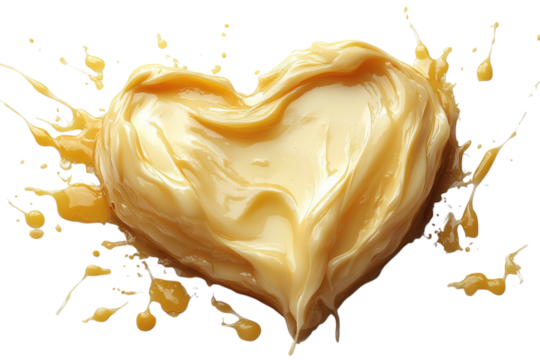Sweet Love Heart A Golden Honey Caramel Embrace Dessert Temptation Valentine s Day Delight Culinary - Powered by Adobe