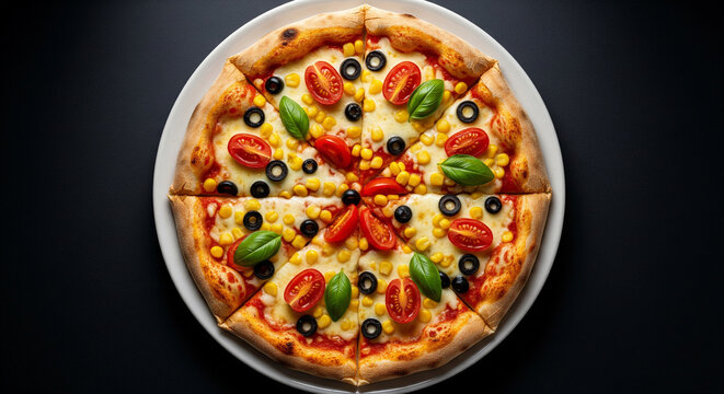 Beef Pepper Pizza with Bell Peppers and Cheese
