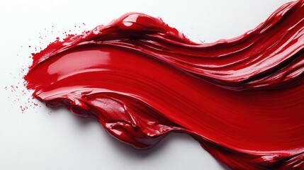 Red paint swirled on white surface