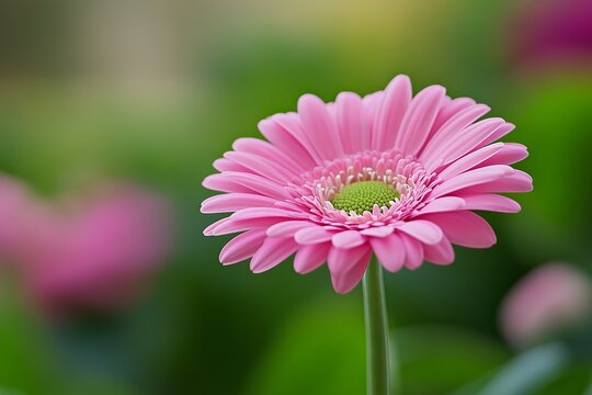 Close-up of a vibrant pink gerbera daisy