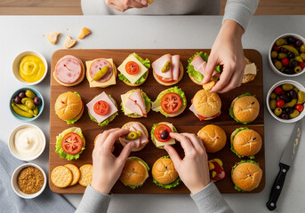 Creative entertaining with this quick recipe for a party platter, featuring brilliant food hacks for making fun mini sandwiches