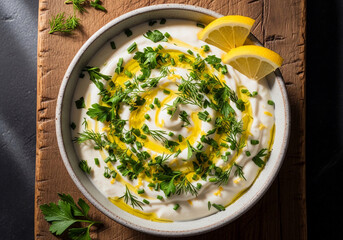 A savory homemade yogurt dip with fresh herbs, lemon, and olive oil. Follow this easy Quick Recipe with our Food Hacks for a perfect appetizer