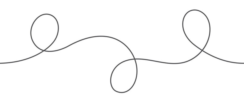 One continuous squiggle line. Curved single line.