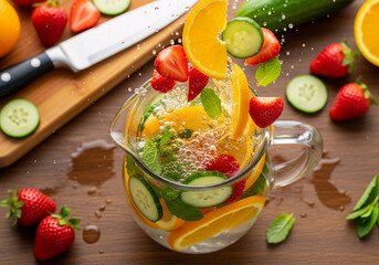 Effortless summer hydration with this Quick Recipe for fruit-infused detox water. Amazing Food Hacks for a healthy lifestyle