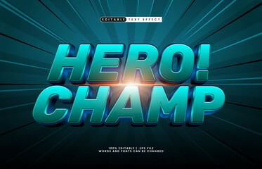hero champ editable power text effect with bold and dynamic look