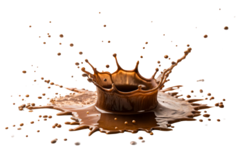 Chocolate Splash Crown Shape Frozen In Mid-Air