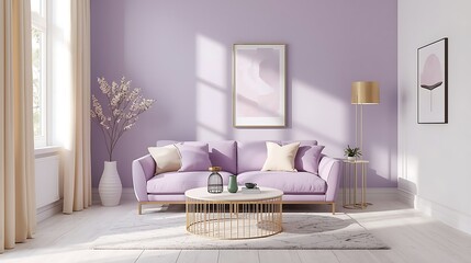 Minimalist, Cozy and modern living room interior design