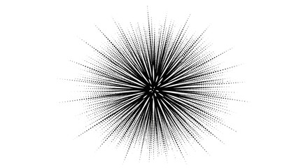 Naklejka premium Black and White Abstract Burst Design with Radial Lines