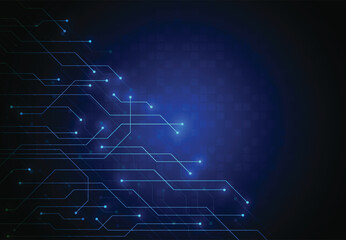 Abstract background with technology circuit board texture. Artificial intelligence electronic board. Communication and engineering concept. Vector illustration