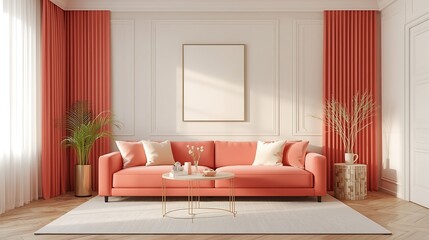 Minimalist, Cozy and modern living room interior design