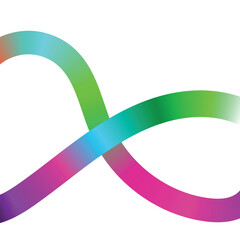 Abstract Figure Eight Loop on White Vibrant Continuous Flowing Line Concept  Abstract Figure Eight Loop on White