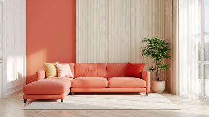 Minimalist, Cozy and modern living room interior design