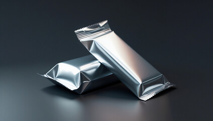 etallic Foil Bar Wrapper Mockup on Dark Background &ndash; Realistic Packaging Template