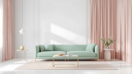 Minimalist, Cozy and modern living room interior design