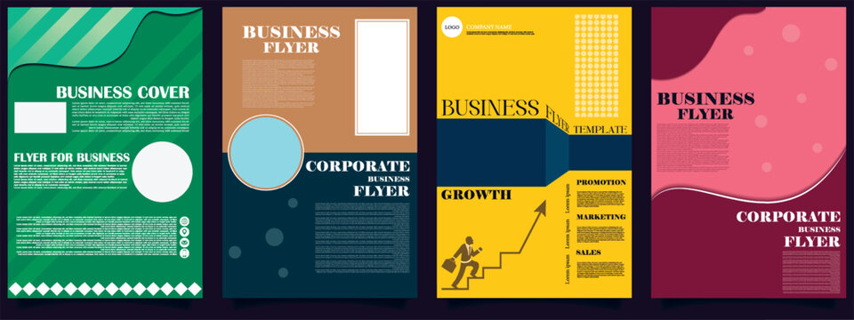 Business Flyer template for your business promotion, can be used in promotion, presentation, online marketing, poster for new day business presentation, flyer vector set, easily editable