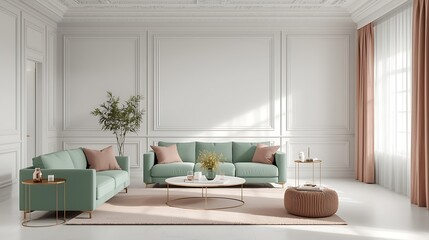 Minimalist, Cozy and modern living room interior design