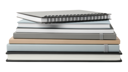 Stack of notebooks and planners for and school supplies