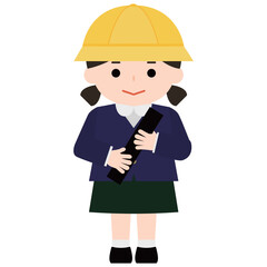 制服姿で卒業証書を抱える女の子