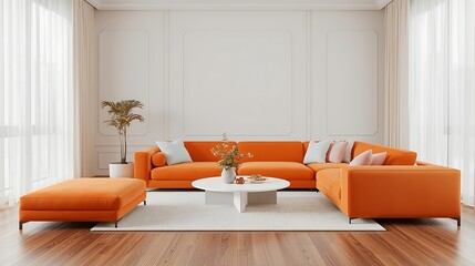 Minimalist, Cozy and modern living room interior design