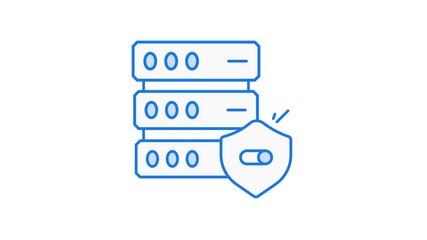 Data Loss Prevention icon animated video with white background