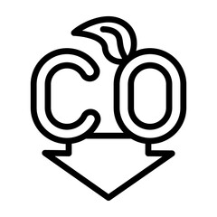 CO2 Reduction Vector Line Icon Design