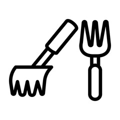 Garden Tools Vector Line Icon Design