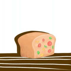 bread and fruit  for a festive traditional holiday decorations