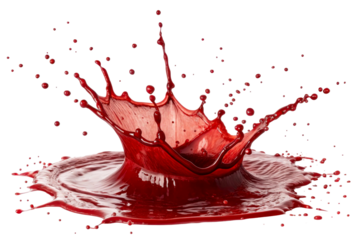 Red liquid splash frozen mid-air