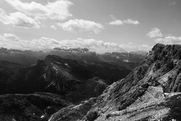 Obraz premium View of the Dolomites in Italy from Rifugio Lagazuoi