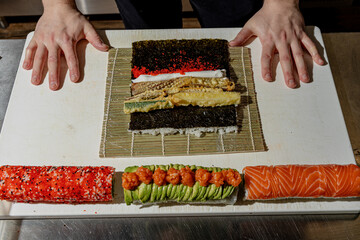 Sushi Roll Preparation Chef 