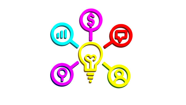 Light Bulb with Business Strategy Icons png transparent 