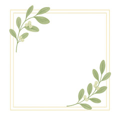 Naklejka premium Minimalist Mistletoe Frame