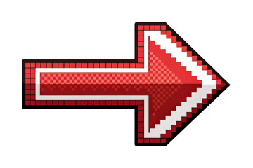Obraz premium Red Pixelated Arrow Pointing Right